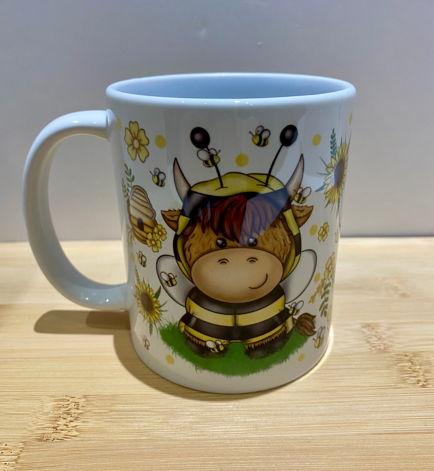 Bee Highland Cow Mug