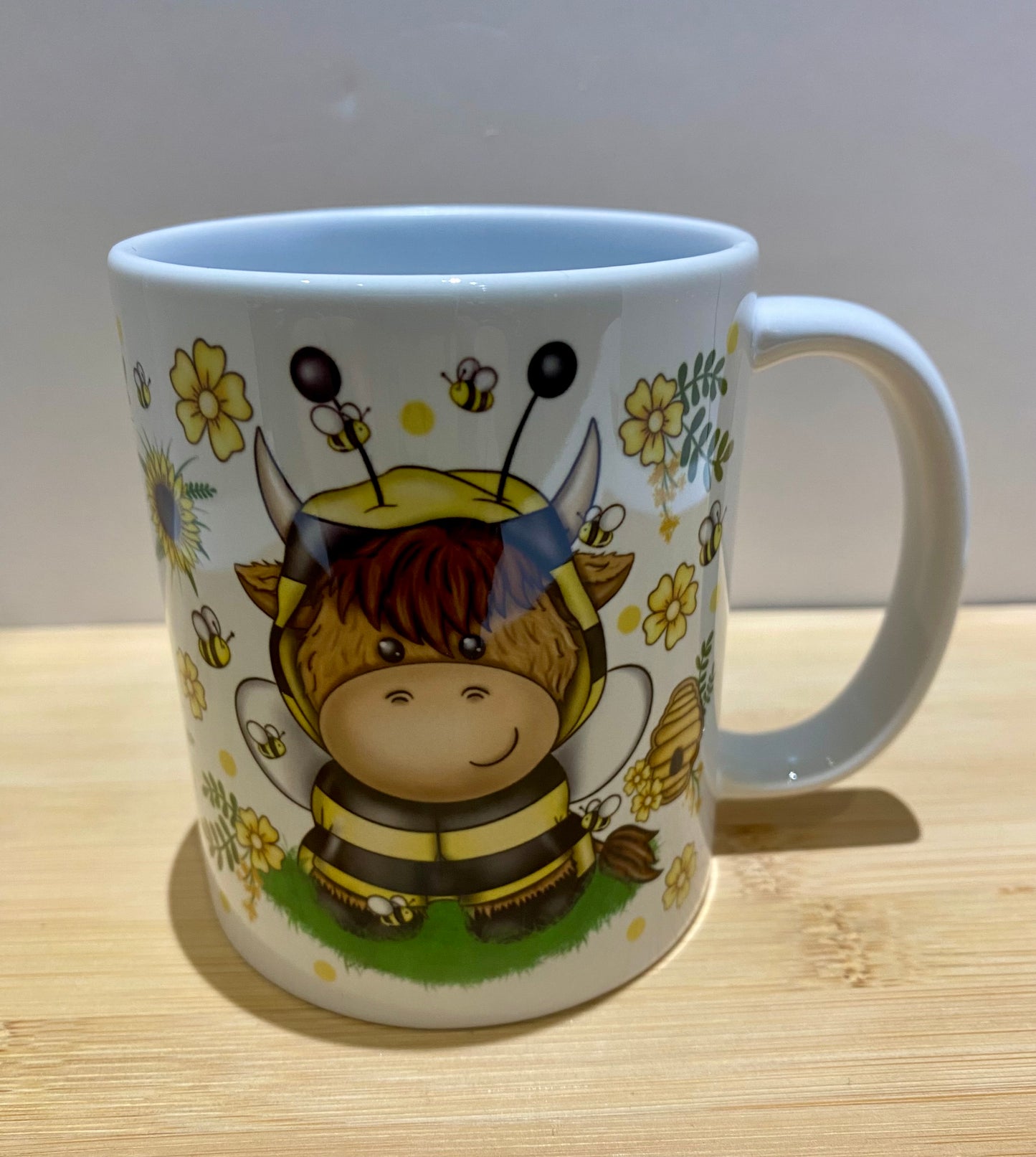 Bee Highland Cow Mug