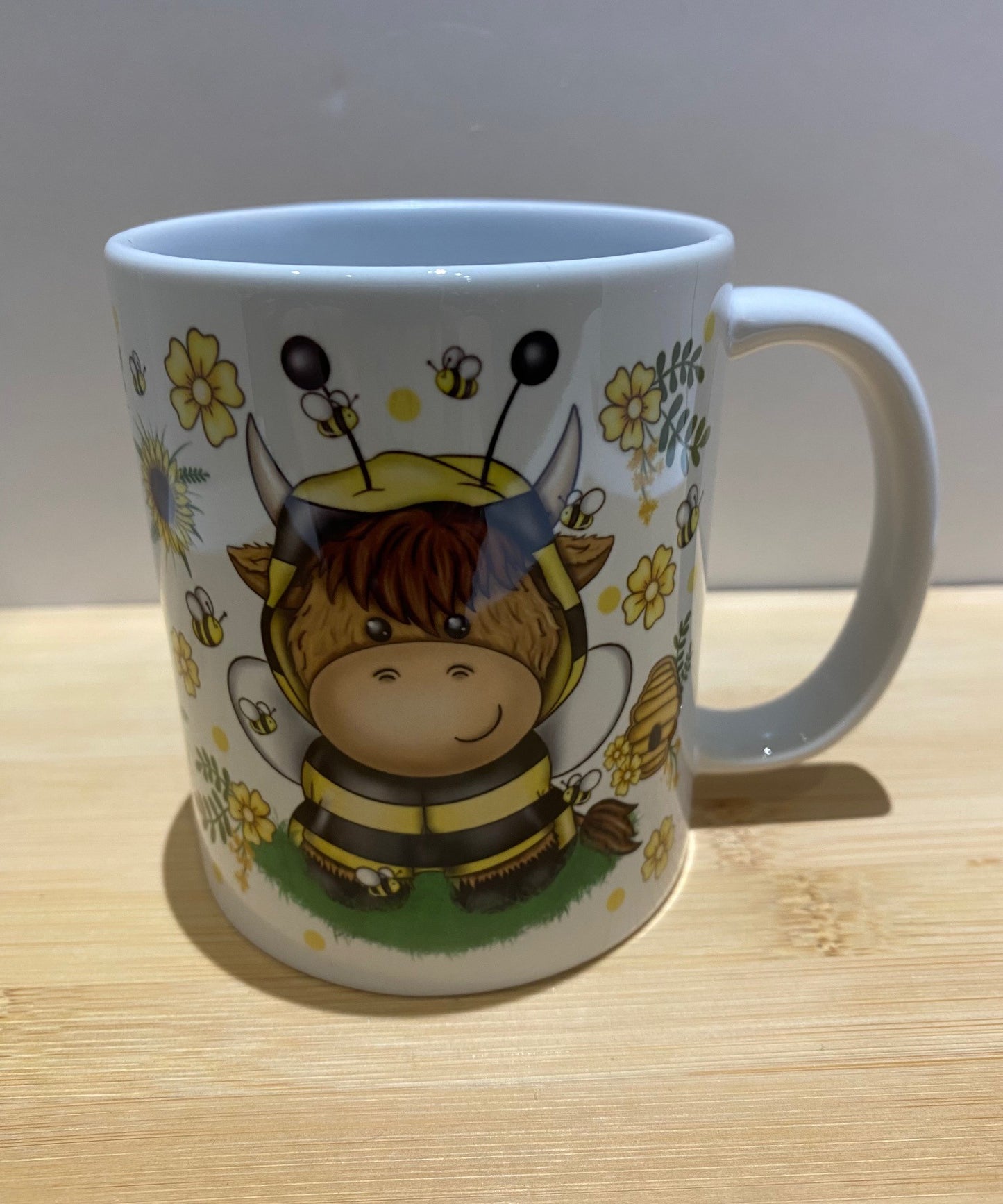 Bee Highland Cow Mug