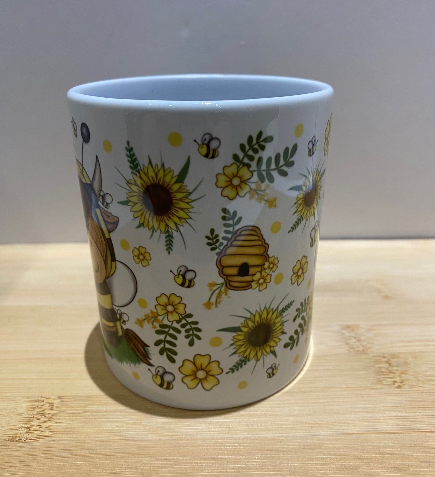 Bee Highland Cow Mug
