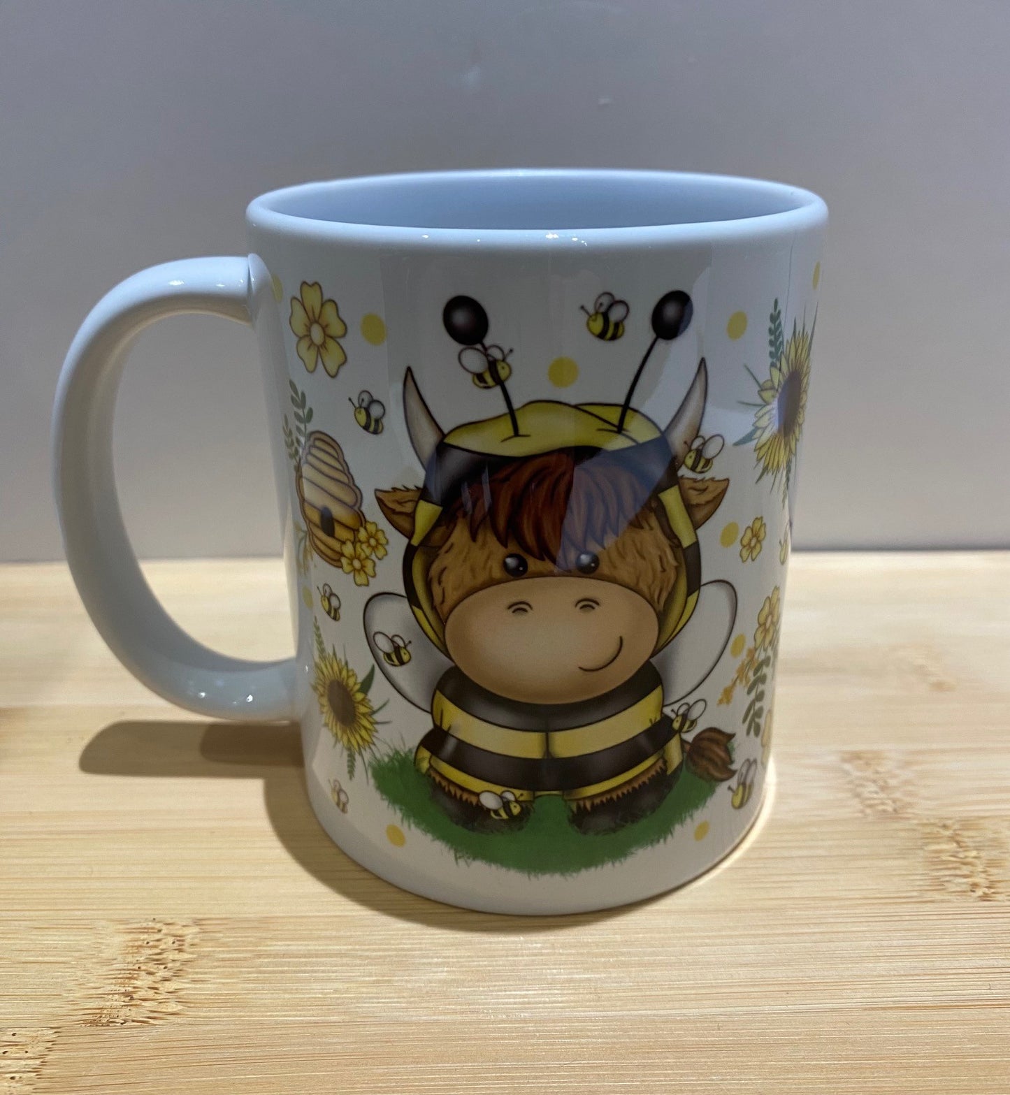 Bee Highland Cow Mug